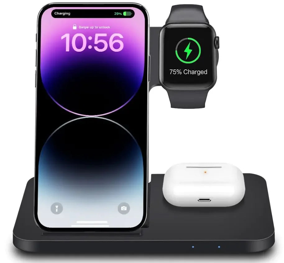 3in1 Wireless Fast Charger Dock Station - Eritas London