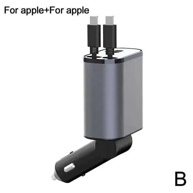Versatile 100W Car Charger with Retractable Cable - Eritas London