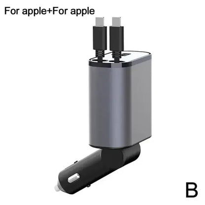 Versatile 100W Car Charger with Retractable Cable - Eritas London