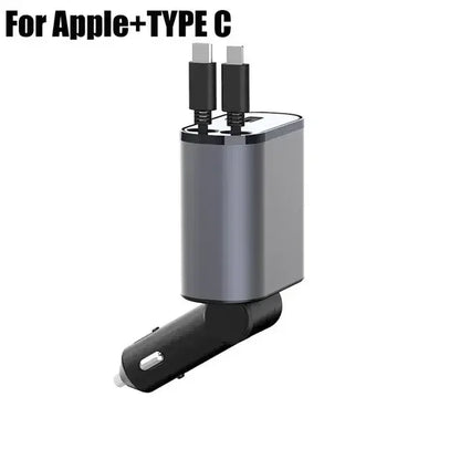 Versatile 100W Car Charger with Retractable Cable - Eritas London